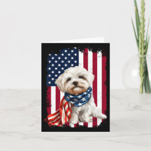 Malteser Hund Amerikanische Flagge 4. Juli Maltese Karte