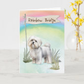 Malteser Hund Beileid über Rainbow Bridge Karte (Gelbe Blume)
