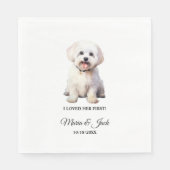 Malteser Hund, den ich liebte, ihre erste Hochzeit Serviette (Vorderseite)