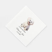 Malteser Hund, den ich liebte, ihre erste Hochzeit Serviette (Ecke)