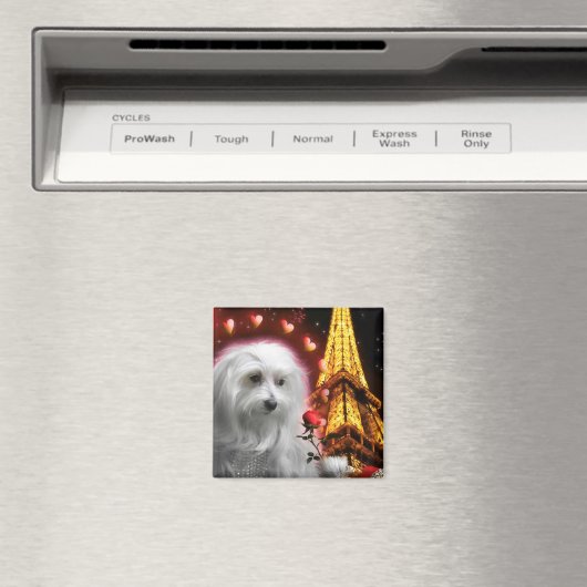 Malteser Hund Eiffelturm DER SPARK DER LIEBE! Magnet (In Situ (Geschirrspüler))