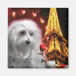 Malteser Hund Eiffelturm DER SPARK DER LIEBE! Magnet