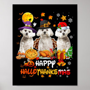 Malteser Hund Happy Halloween Erntedank Merry Chr Poster