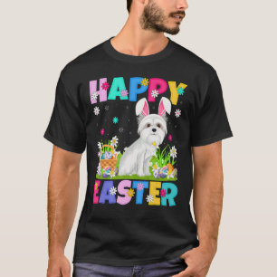 Malteser Hund Happy Oaster Bunny Maltese Dog Oster T-Shirt