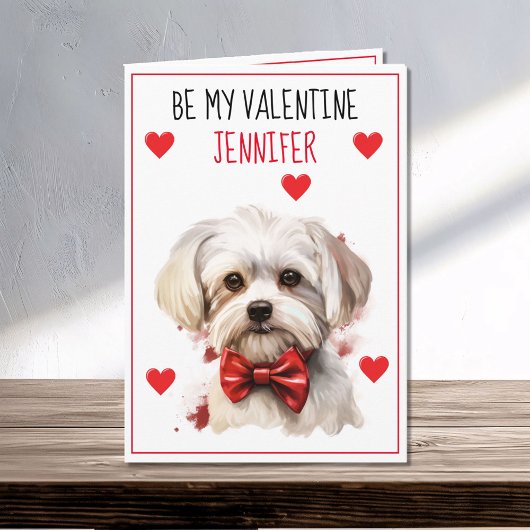 Malteser Hund I Woof You Valentine Karte