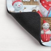 Malteser Hund im Schnee Weihnachtshaus Mousepad (Ecke)