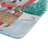Malteser Hund im Schnee Weihnachtshaus Schneidebrett (Ecke)