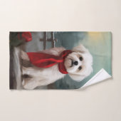 Malteser Hund in Schnee Weihnachten Badhandtuch Set (Handtuch)