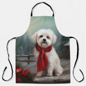Malteser Hund in Schnee Weihnachten Schürze (Vorderseite)