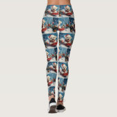 Malteser Hund in Sledge Lass es Schnee Weihnachten Leggings (Rückseite)