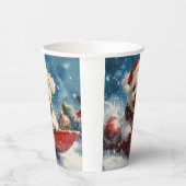 Malteser Hund in Sledge Lass es Schnee Weihnachten Pappbecher (Links)