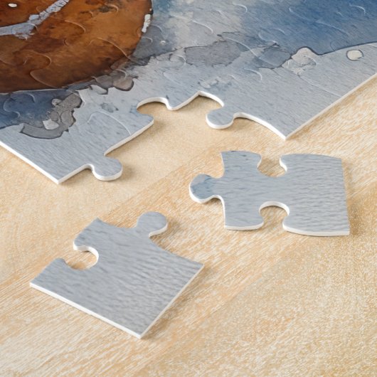 Malteser Hund in Sledge Lass es Schnee Weihnachten Puzzle (Seite)