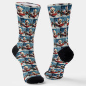 Malteser Hund in Sledge Lass es Schnee Weihnachten Socken (Gewinkelt)
