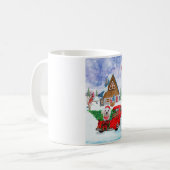 Malteser Hund in Weihnachten Lkw Schnee Kaffeetasse (Vorderseite Links)