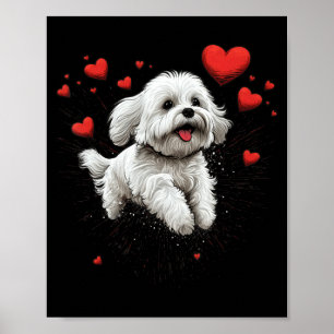 Malteser Hund Liebe Herz Für Valentinstag Malteser Poster