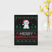 Malteser Hund liebt Weihnachtsmannmütze Weihnachts Karte (Gelbe Blume)