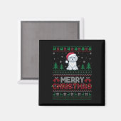 Malteser Hund liebt Weihnachtsmannmütze Weihnachts Magnet (Vorderseite/Rückseite)