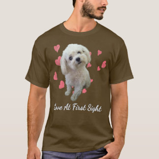 Malteser Hund Lover Pink Hearts Maltipoo Welpen Ei T-Shirt