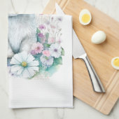 Malteser Hund Mama Floral Geschirrtuch (Viertel Falte)