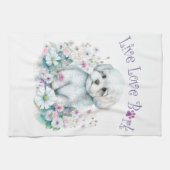 Malteser Hund Mama Floral Geschirrtuch (Horizontal)