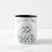 Malteser Hund Mama Floral Tasse (Zentrum)
