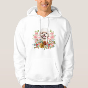 Malteser Hund mit Blume, Niedlich maltesischer Wel Hoodie