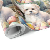 Malteser Hund mit Ostereier Urlaub Geschenkpapier (Rolleneckpunkt)