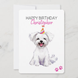 Malteser Hund Personalisiert Happy Geburtstag Karte
