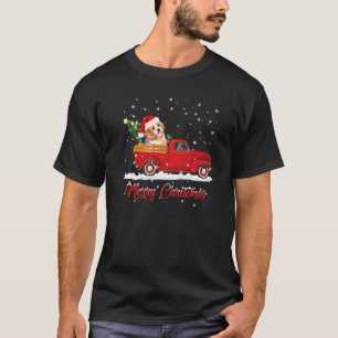 Malteser Hund Reiten Roter Lkw Weihnachten T-Shirt