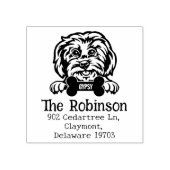 Malteser Hund, Rücksendeadresse, Gummistempel (Prägung)