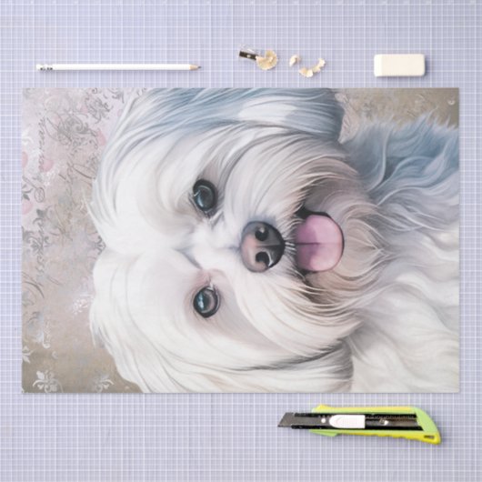Malteser Hund Seidenpapier (Handwerk)