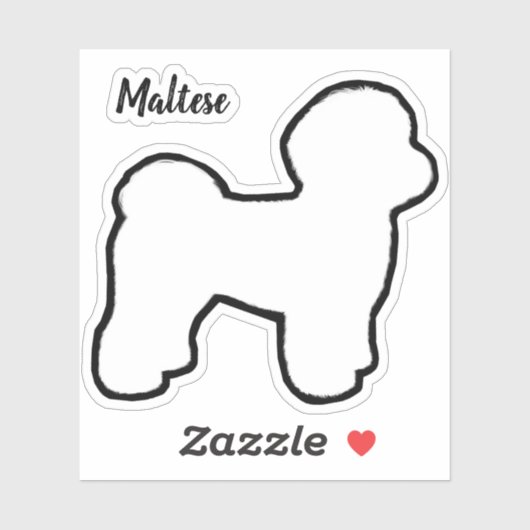 Malteser Hund Silhouette Vinyl Sticker (Blatt)