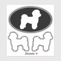 Malteser Hund Silhouetten Vinyl Sticker Set
