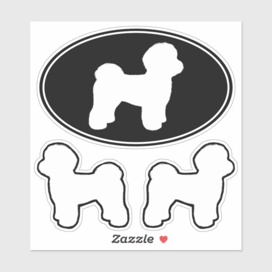 Malteser Hund Silhouetten Vinyl Sticker Set (Blatt)