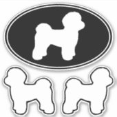 Malteser Hund Silhouetten Vinyl Sticker Set (Vorderseite)