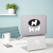 Malteser Hund Silhouetten Vinyl Sticker Set (Laptop auf Schreibtisch)
