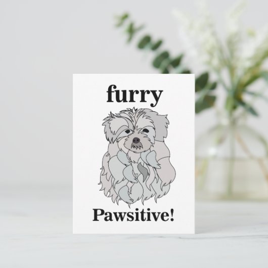 Malteser Hund Tier Pet Funny Postkarte (Stehend Vorderseite)