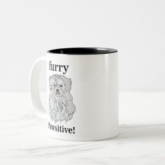 Malteser Hund Tier Pet Lover Funny Zweifarbige Tasse (Vorderseite Links)