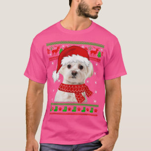 Malteser Hund Ugly Sweater Christmas Welpe Hund Lo T-Shirt