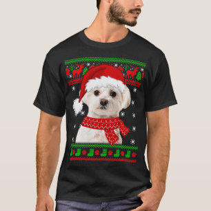 Malteser Hund Ugly Sweater Christmas Welpe Hund Lo T-Shirt