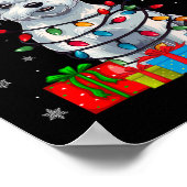 Malteser Hund Ugly Xmas Lights Weihnachtsmannmütze Poster (Ecke)