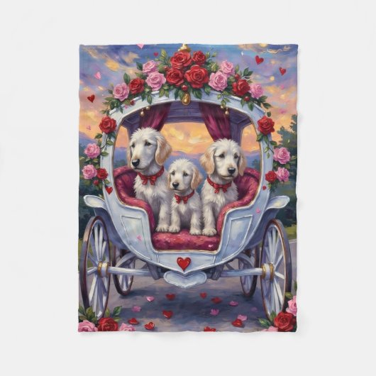 Malteser Hund Valentinstag Fleecedecke (Vorderseite)