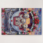 Malteser Hund Valentinstag Puzzle (Horizontal)