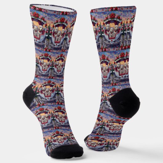 Malteser Hund Valentinstag  Socken (Gewinkelt)