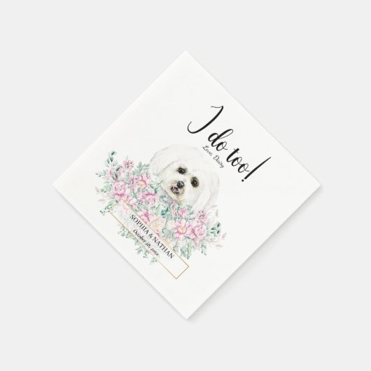 Malteser Hund Wedding Cocktail Napkins Serviette (Ecke)