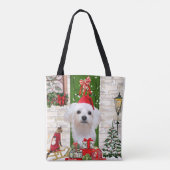 Malteser Hund Weihnachten Tasche (Rückseite)