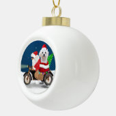 Malteser Hund Weihnachten Weihnachtsmann Keramik Kugel-Ornament (Rechts)