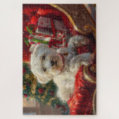 Malteser Hund Weihnachtsfest Puzzle (Vertikal)