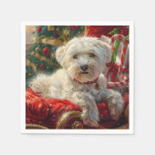 Malteser Hund Weihnachtsfest Serviette (Vorderseite)