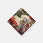 Malteser Hund Weihnachtsfest Serviette (Ecke)